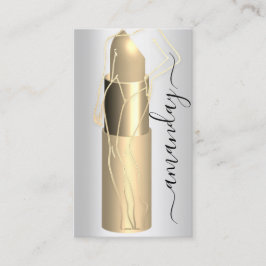 Professionele make-up Lipstick QR-code Silver Visitekaartje