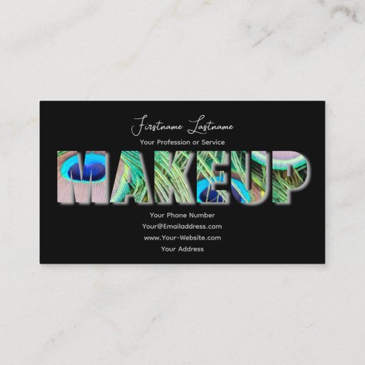 Professionele make-upartiesten en opmaakexperts visitekaartje (Achterkant)