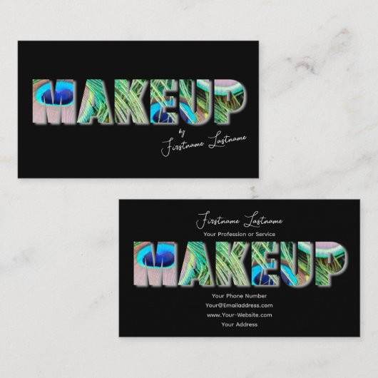 Professionele make-upartiesten en opmaakexperts visitekaartje (Voorkant / Achterkant)
