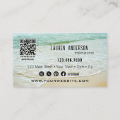 Professionele make-upbeach Beauty QR-code Visitekaartje (Achterkant)