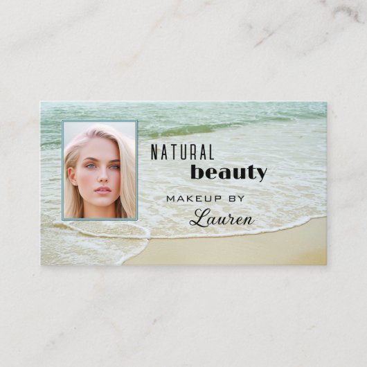 Professionele make-upbeach Beauty QR-code Visitekaartje (Voorkant)