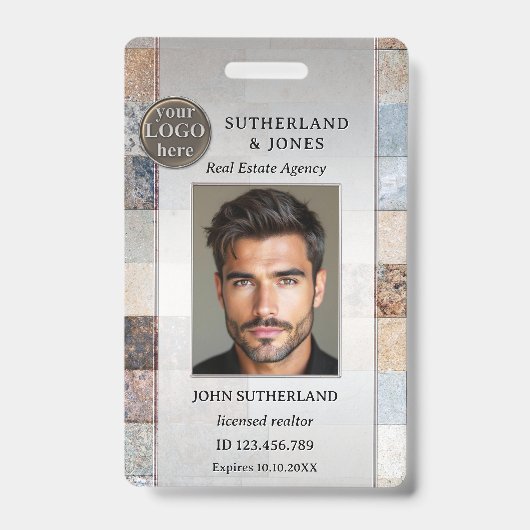 Professionele makelaar Foto-ID-badge Badge (Front)