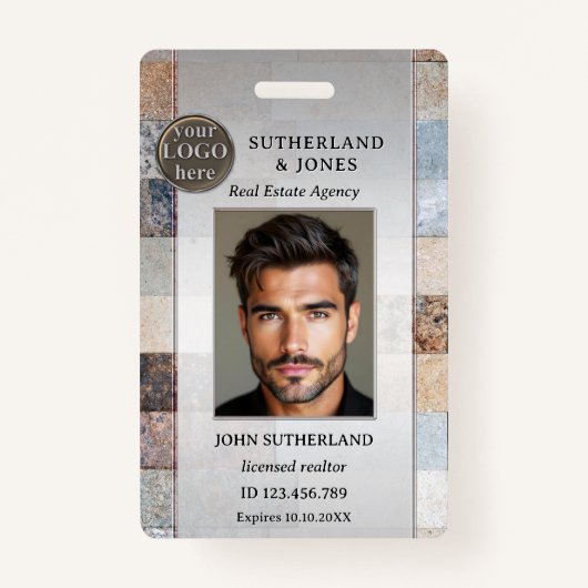 Professionele makelaar Foto-ID-badge Badge (Voorkant)