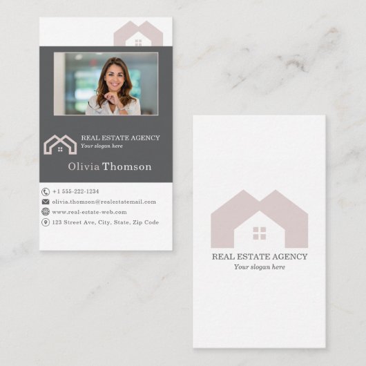 Professionele makelaar foto visitekaartje (Voorkant / Achterkant)