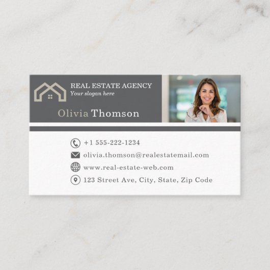 Professionele makelaar foto visitekaartje (Voorkant)