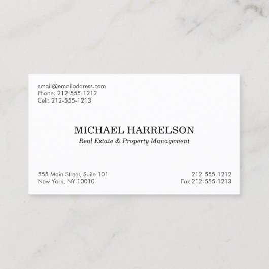 Professionele makelaar grijs linnen bedrijf visitekaartje (Achterkant)