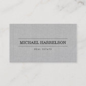 Professionele makelaar grijs linnen bedrijf visitekaartje (Voorkant)