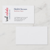 Professionele makelaar handgeschreven visitekaartje (Voorkant / Achterkant)