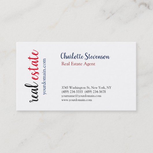 Professionele makelaar handgeschreven visitekaartje (Voorkant)