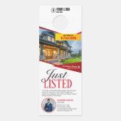 Professionele makelaar in onroerend goed die net i deurhanger (Voorkant)