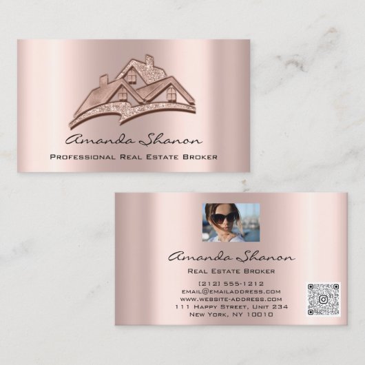 Professionele makelaar in onroerend goed Roos Phot Visitekaartje (Voorkant / Achterkant)