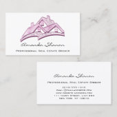 Professionele makelaar Makelaar Huis Roze Visitekaartje (Voorkant / Achterkant)