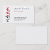 Professionele makelaar Modern Plain Visitekaartje (Voorkant / Achterkant)