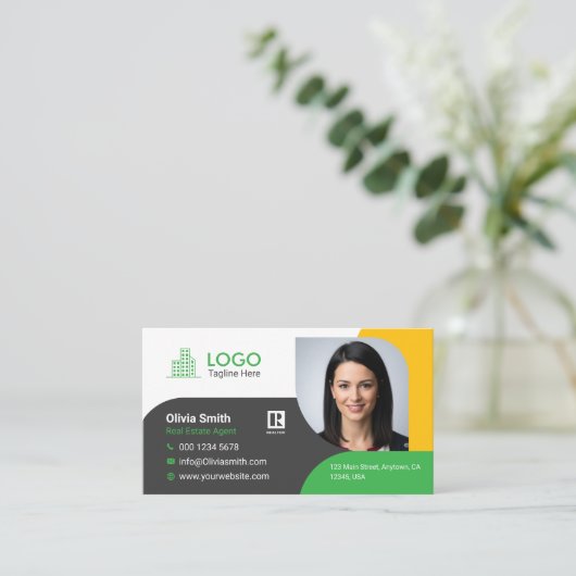 Professionele makelaar  Modern Visitekaartje (Staand voorkant)