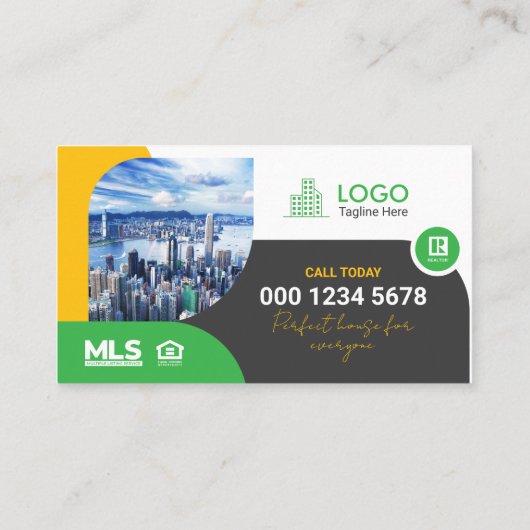 Professionele makelaar  Modern Visitekaartje (Achterkant)
