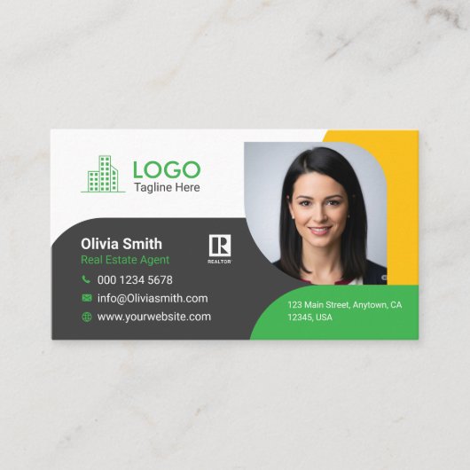 Professionele makelaar  Modern Visitekaartje (Voorkant)