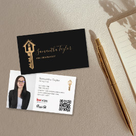 Professionele makelaar onroerend goed Voeg foto QR Visitekaartje