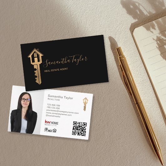 Professionele makelaar onroerend goed Voeg foto QR Visitekaartje