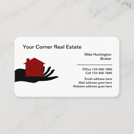 Professionele makelaar van onroerend goed visitekaartje (Voorkant)