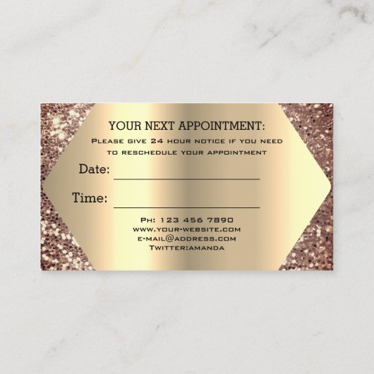 Professionele Makeup Nails Appointcard Brows Visitekaartje (Achterkant)