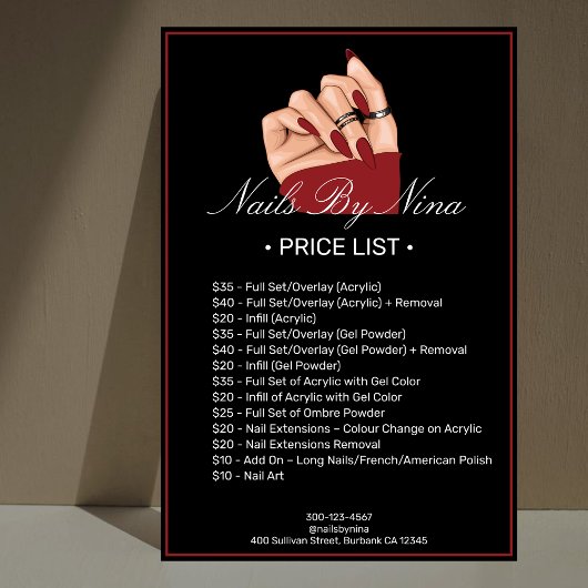 Professionele Manicure Nail Salon Service Prijs Poster