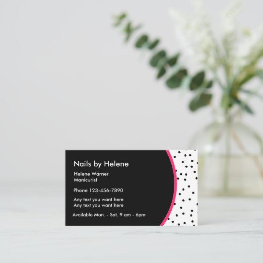 Professionele Manicurist Contact Kaarten Contactkaartje (Staand voorkant)