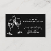Professionele Mannelijke Bartender Zwart en Wit Visitekaartje (Achterkant)
