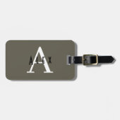 Professionele Mannelijke Monogram Naam + Initiaal Bagagelabel (Voorkant horizontaal)