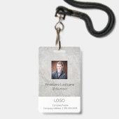 Professionele Marble Look Medewerker ID Badge (Voorzijde met lanyard)
