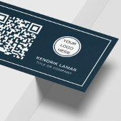 Professionele Marine Blauw Bedrijf Logo QR Code Visitekaartje