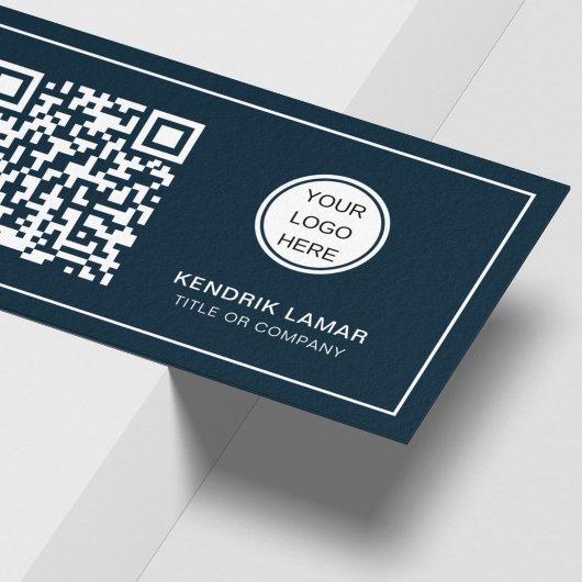 Professionele Marine Blauw Bedrijf Logo QR Code Visitekaartje