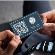 Professionele Marine Blauw Bedrijf Logo QR Code