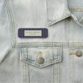 Professionele marine blauw en wit elegante polka d naamplaatje (In situ)