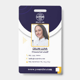 Professionele Marine Blauw Foto ID Badge voor Bedr