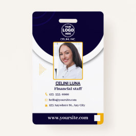 Professionele Marine Blauw Foto ID Badge voor Bedr