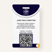 Professionele Marine Blauw Foto ID Badge voor Bedr (Achterkant)