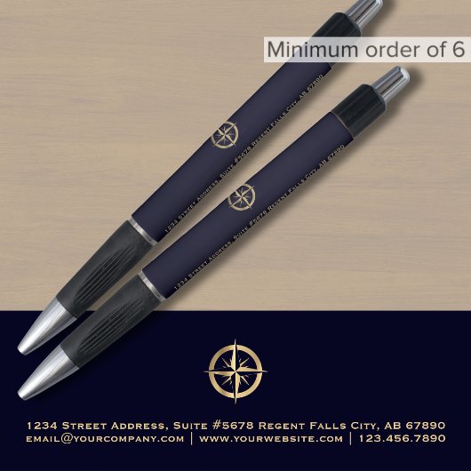 Professionele Marine Blauw Goud Logo Pen