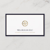 Professionele Marine Blauw Goud Logo Visitekaartje (Voorkant)