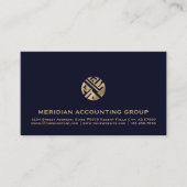 Professionele Marine Blauw Goud Logo Visitekaartje (Voorkant)