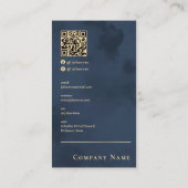 Professionele marine blauw goud notaris visitekaartje (Achterkant)