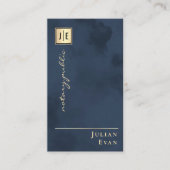 Professionele marine blauw goud notaris visitekaartje (Voorkant)