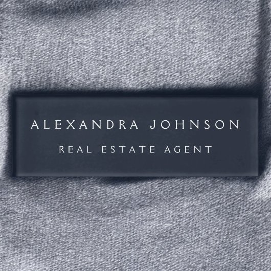 Professionele Marine Blauw Moderne Zaken Naambadge