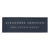 Professionele Marine Blauw Moderne Zaken Naambadge (Voorkant)