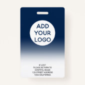 Professionele marine blauw ombre verpleegkundige f badge (Achterkant)