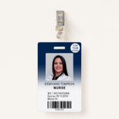 Professionele marine blauw ombre verpleegkundige f badge (Voorkant met clip)