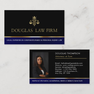 Professionele Marine Blauwe Attorney Foto Visitekaartje