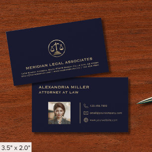 Professionele Marine Blauwe Attorney Foto Visitekaartje