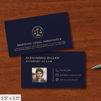Professionele Marine Blauwe Attorney Foto Visitekaartje