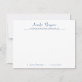 Professionele Marine Blue Script Business Notitiekaartje (Voorkant)