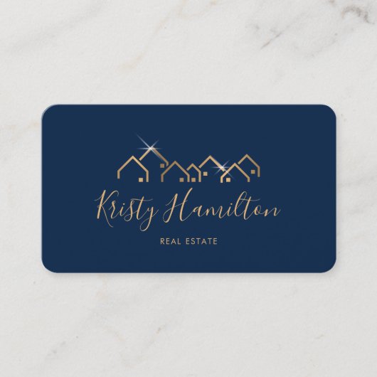 Professionele marine goud vastgoed makelaar foto visitekaartje (Voorkant)